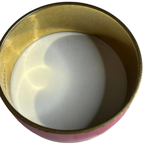 Vintage 2000's Y2K J. Crew Bright Hot Pink Enamel Wide Bangle Bracelet - Picture 5 of 7